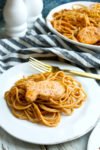 Salmon Pasta with sun dried tomato pesto