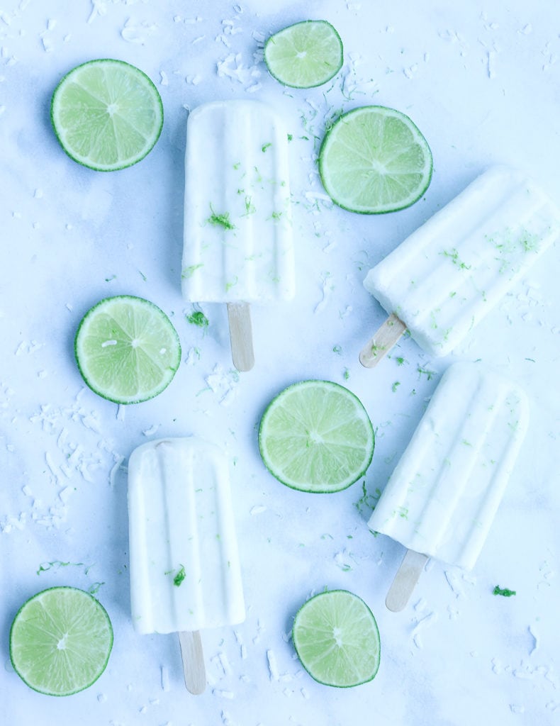 Coconut Lime Protein Popsicles 