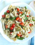 Bowtie Pasta Salad with Italian Dressing Recipe in a bowl