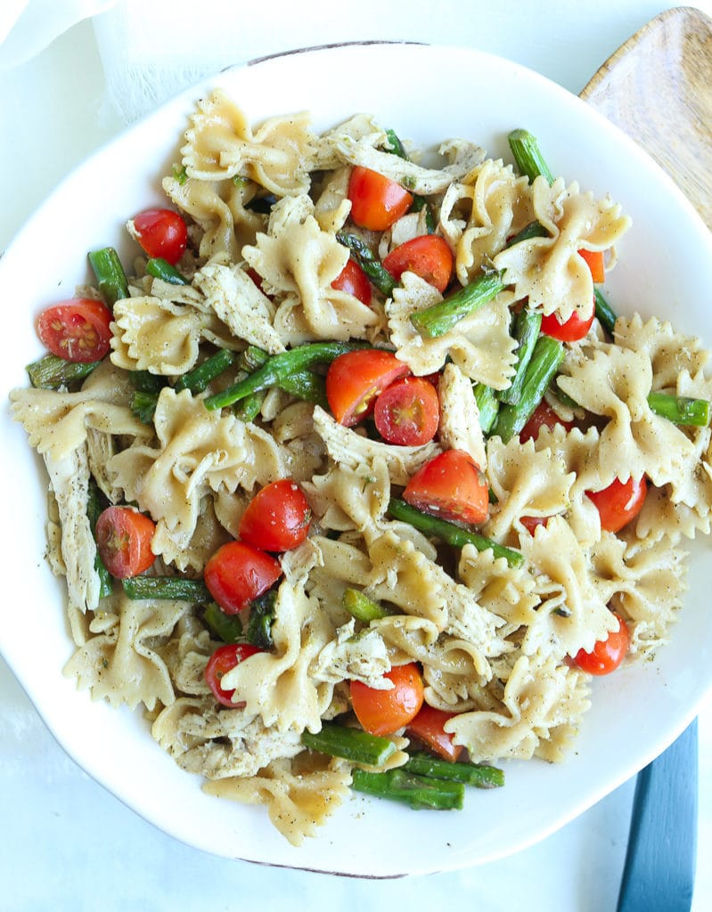 Bowtie Pasta Salad with Italian Dressing - Happy Healthy Mama