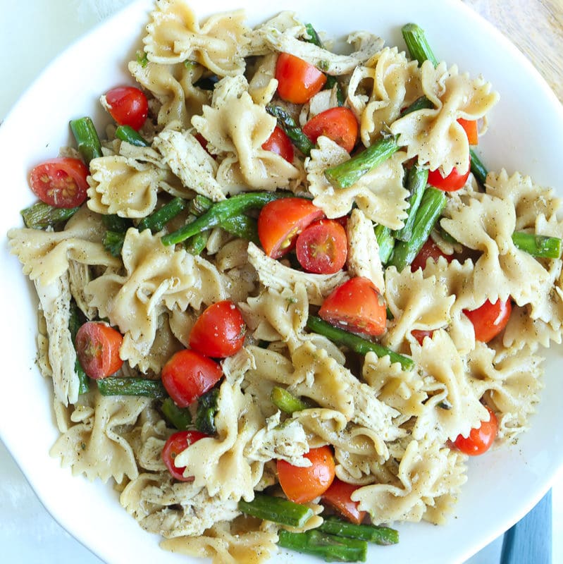 Bowtie Pasta Salad with Italian Dressing Recipe in a bowl