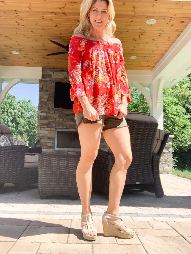 Stitch Fix Summer 2019 Beach Lunch LoungeLatoya Bell Sleeve Peasant Top