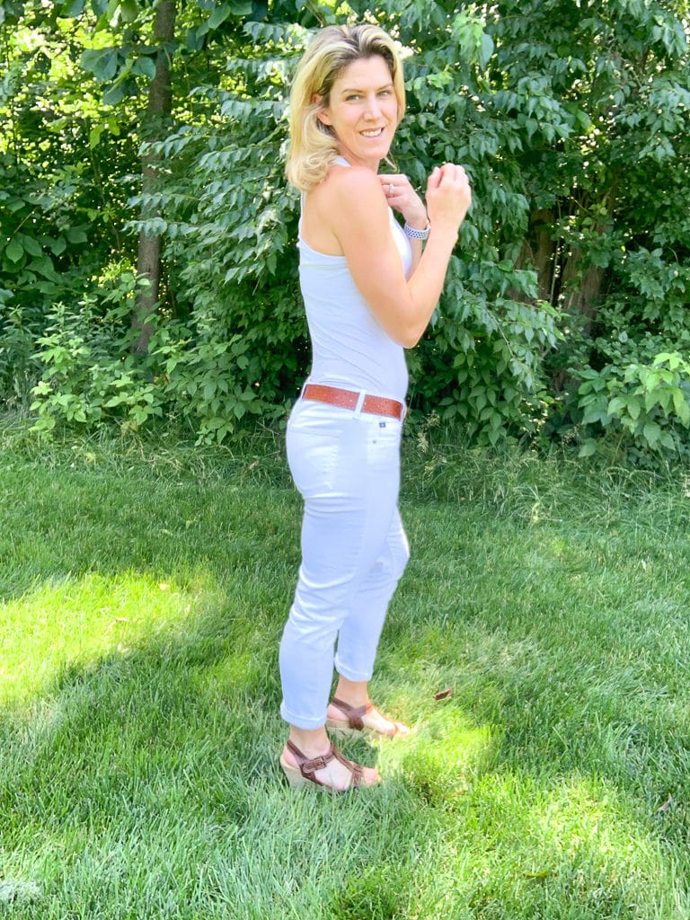 Copper Charged Tank with White Jeans 6 was to wear the perfect tank