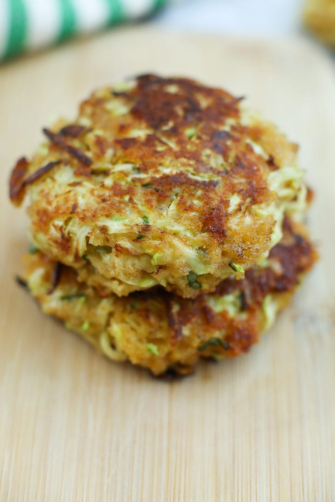 Zucchini Cakes Recipe stacked up