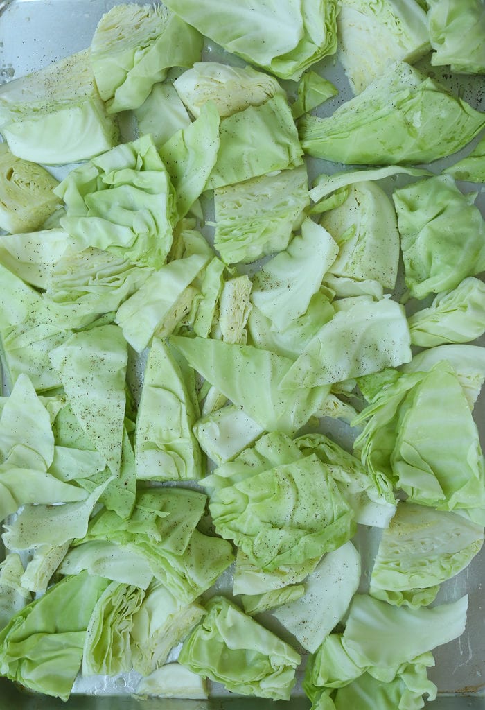 the before of roasted cabbage recipe