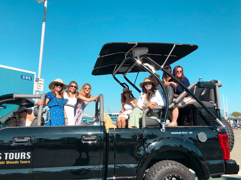 wine tour in cool vehicle