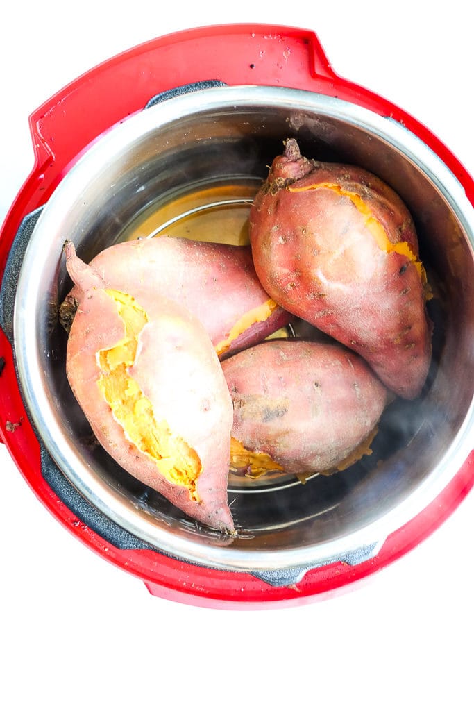 cooked sweet potatoes in the Instant Pot