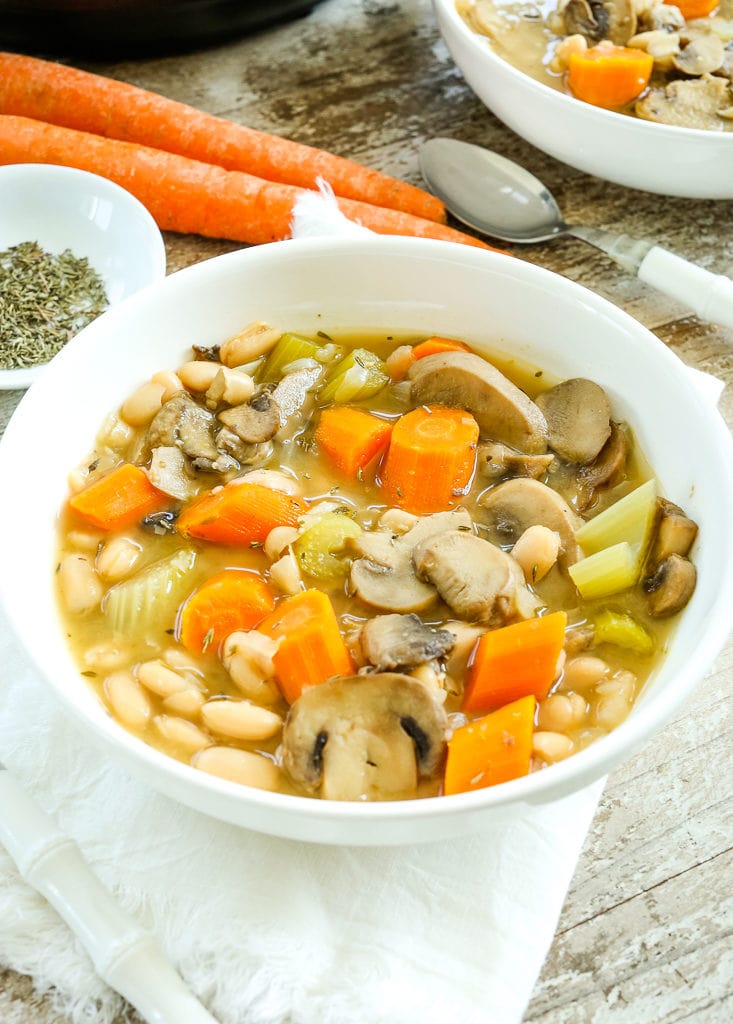 Instant Pot Vegetable Soup with Beans recipe soup in a bowl