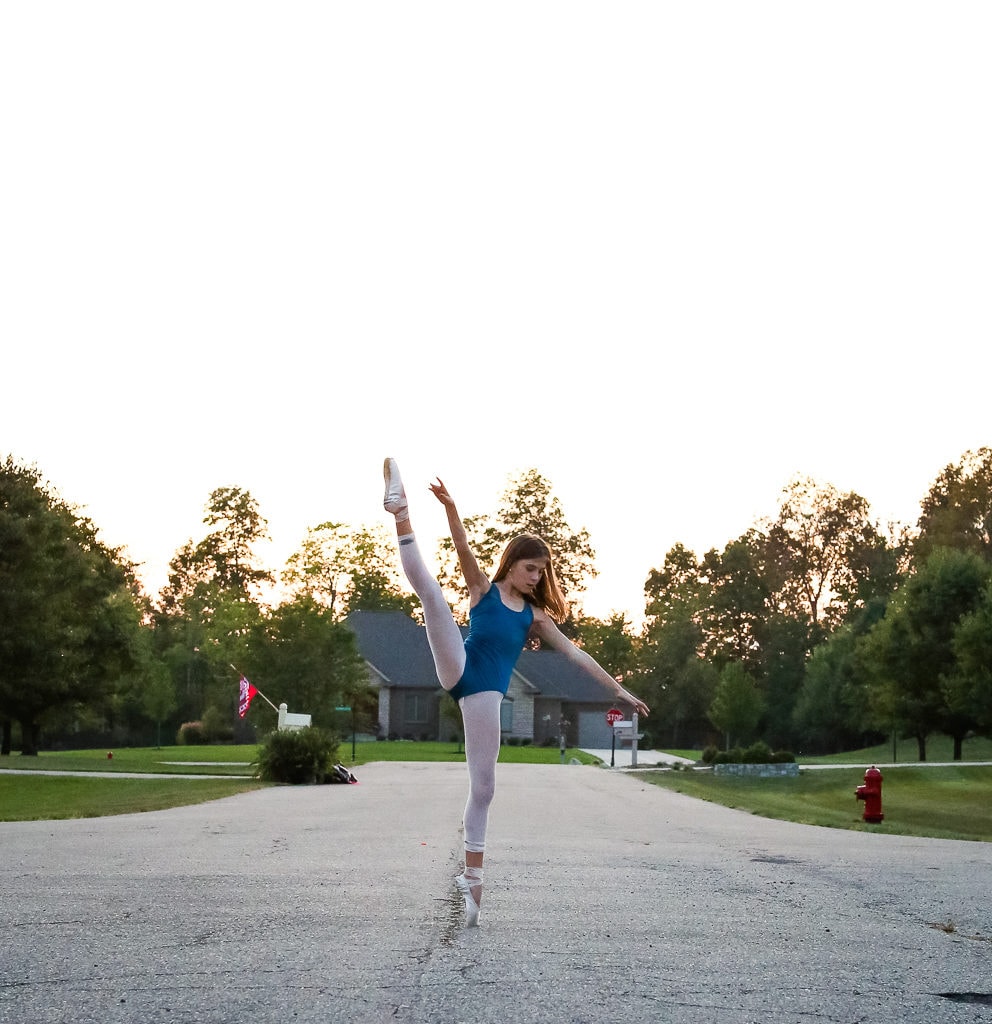 Meghan dancing in the street