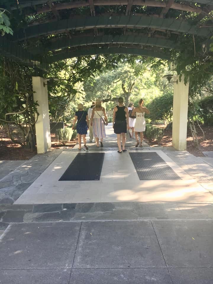 Walking into a winery in Napa