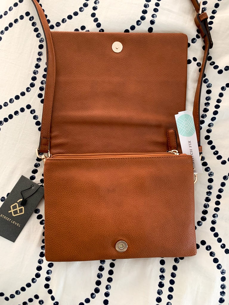 Street Level Fold Over Vegan Leather Crossbody Bag