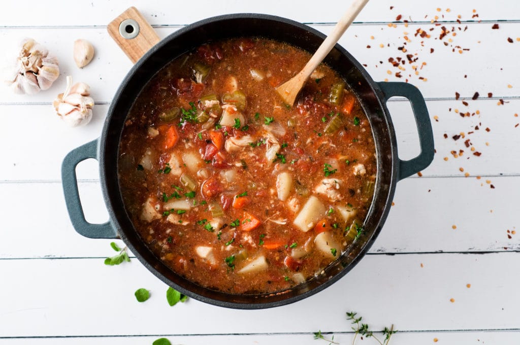 Full pot of Chicken Stew