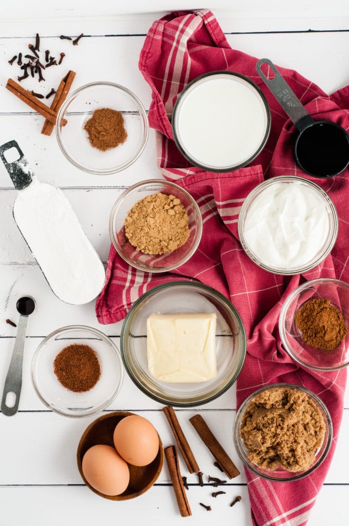 Gingerbread loaf ingredients