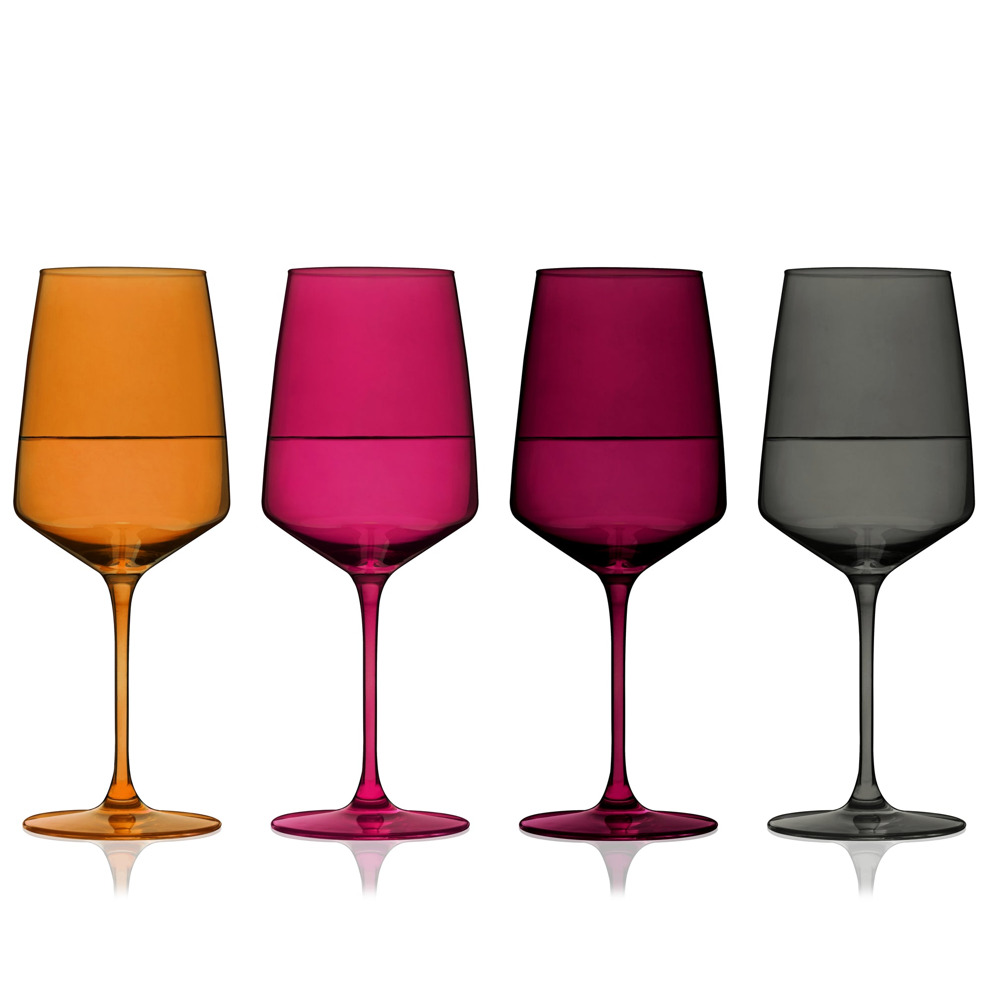 multi color wine glasses