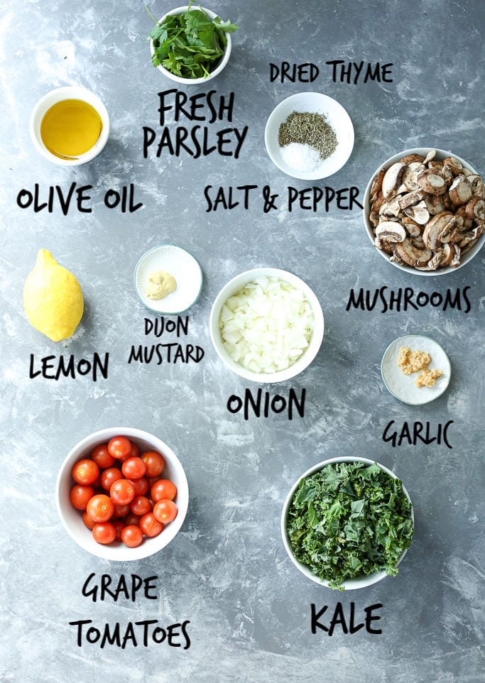 individual ingredients of the grain bowl recipe