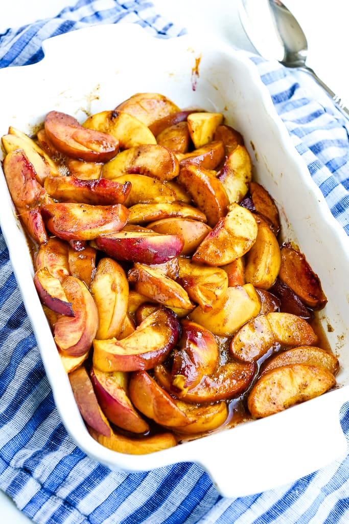 Simple Baked Peaches - Happy Healthy Mama