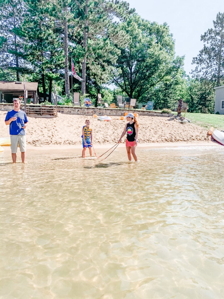 Luke in the water ready to try jet skiing