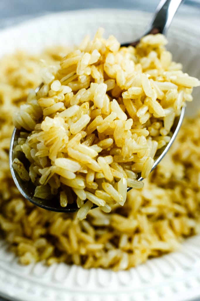 a spoonful of brown rice