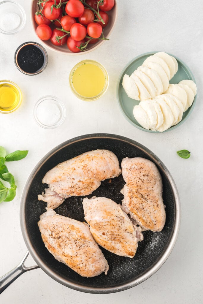browned chicken in a pan