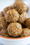almond butter and quinoa energy balls up close