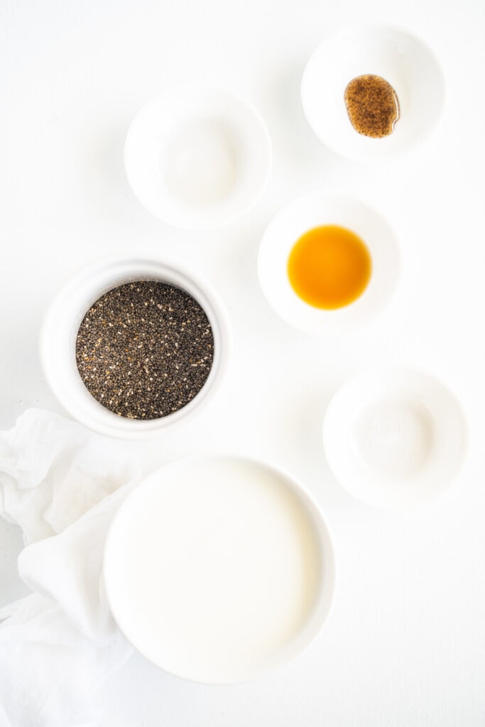 ingredients for chia pudding