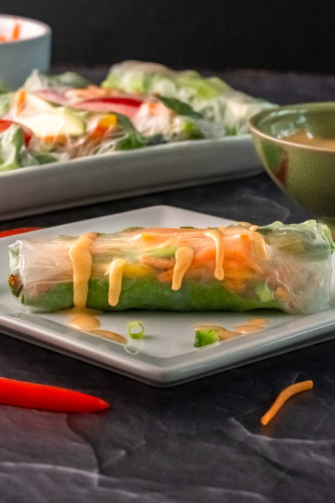 Vegan Spring Rolls Recipe with sauce