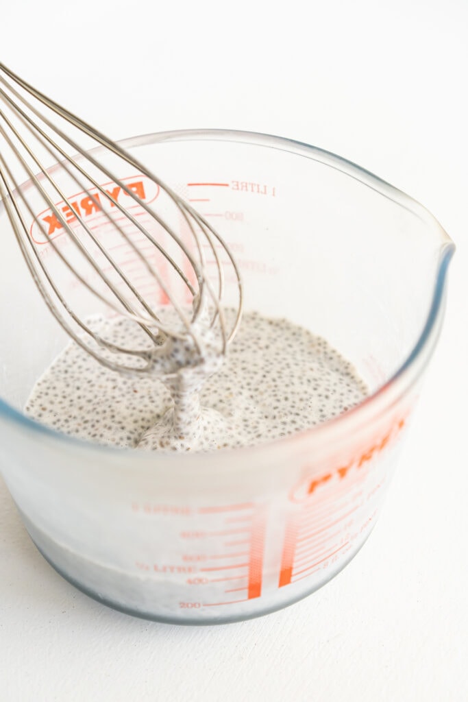 thick chia seeds with milk