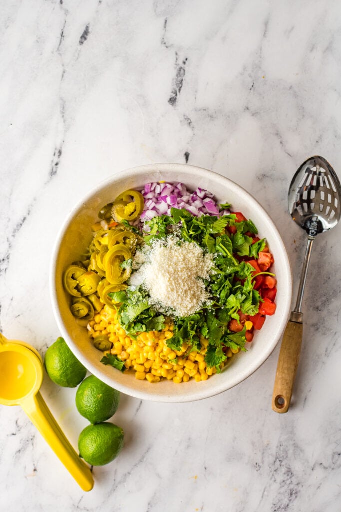 Jalapeno Coleslaw Recipe mixing everything together