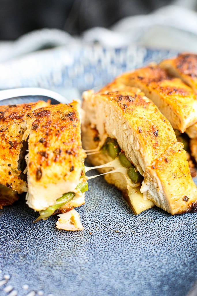 close up of Asparagus Stuffed Chicken Breasts recipe