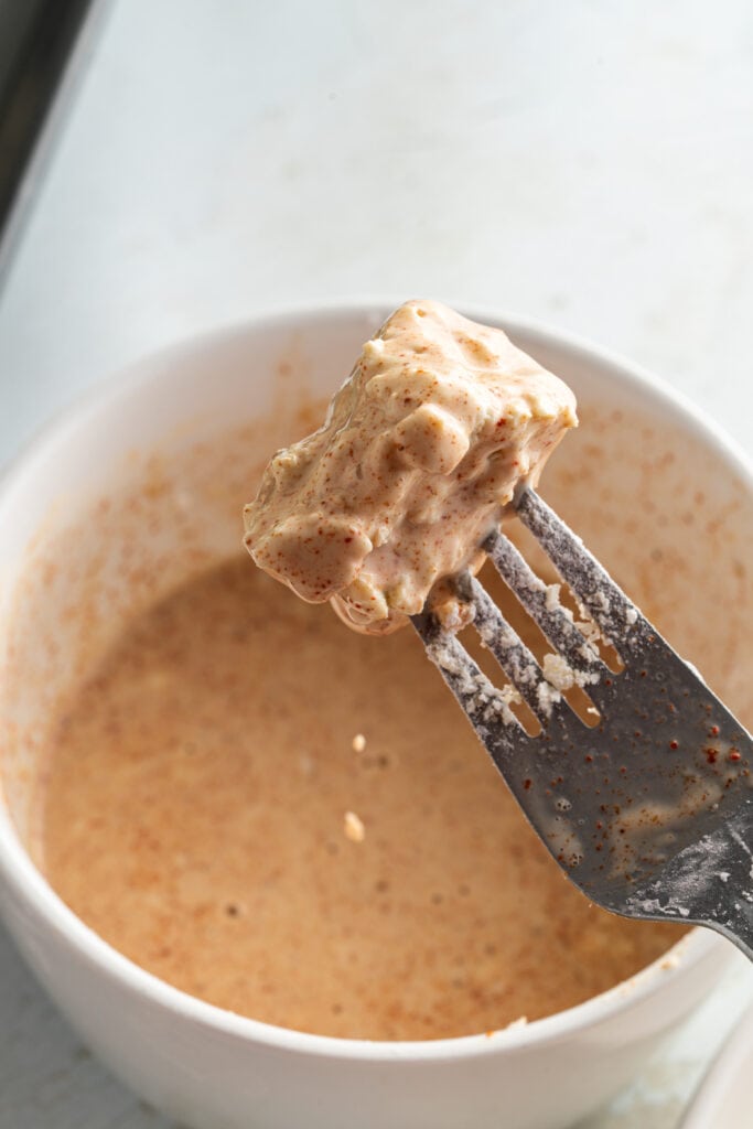 tofu dredged in nondairy milk