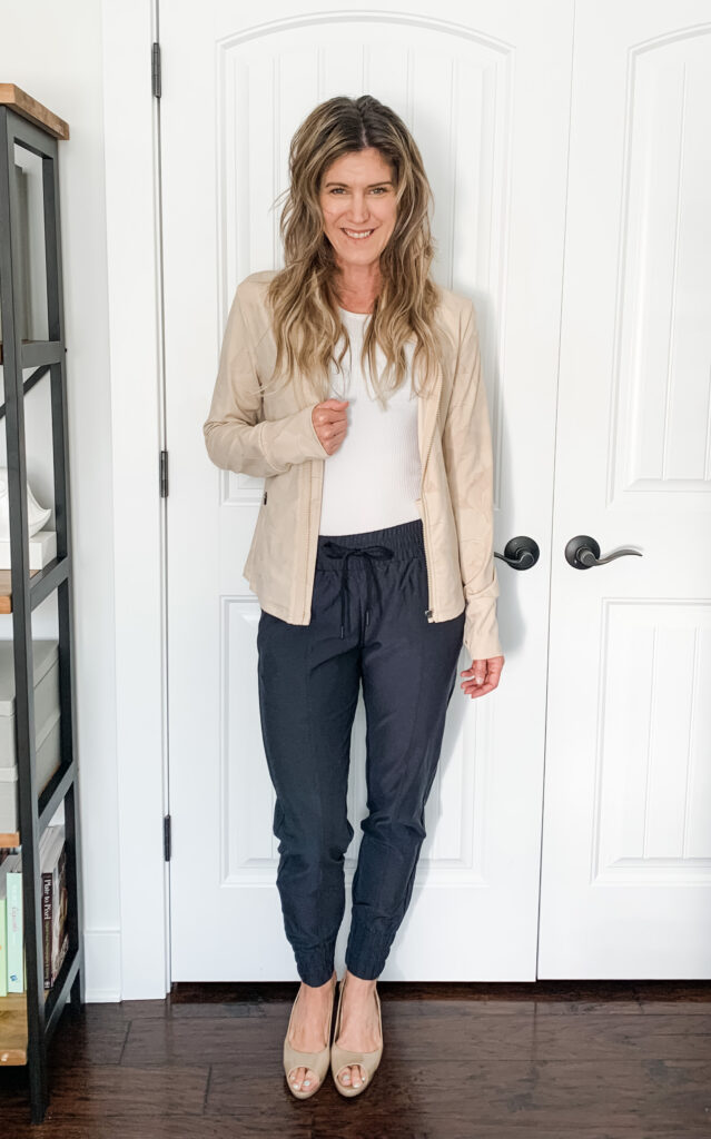 jogger pants styled for work 