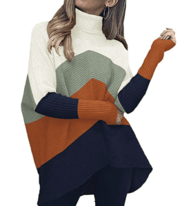 color block pullover sweater