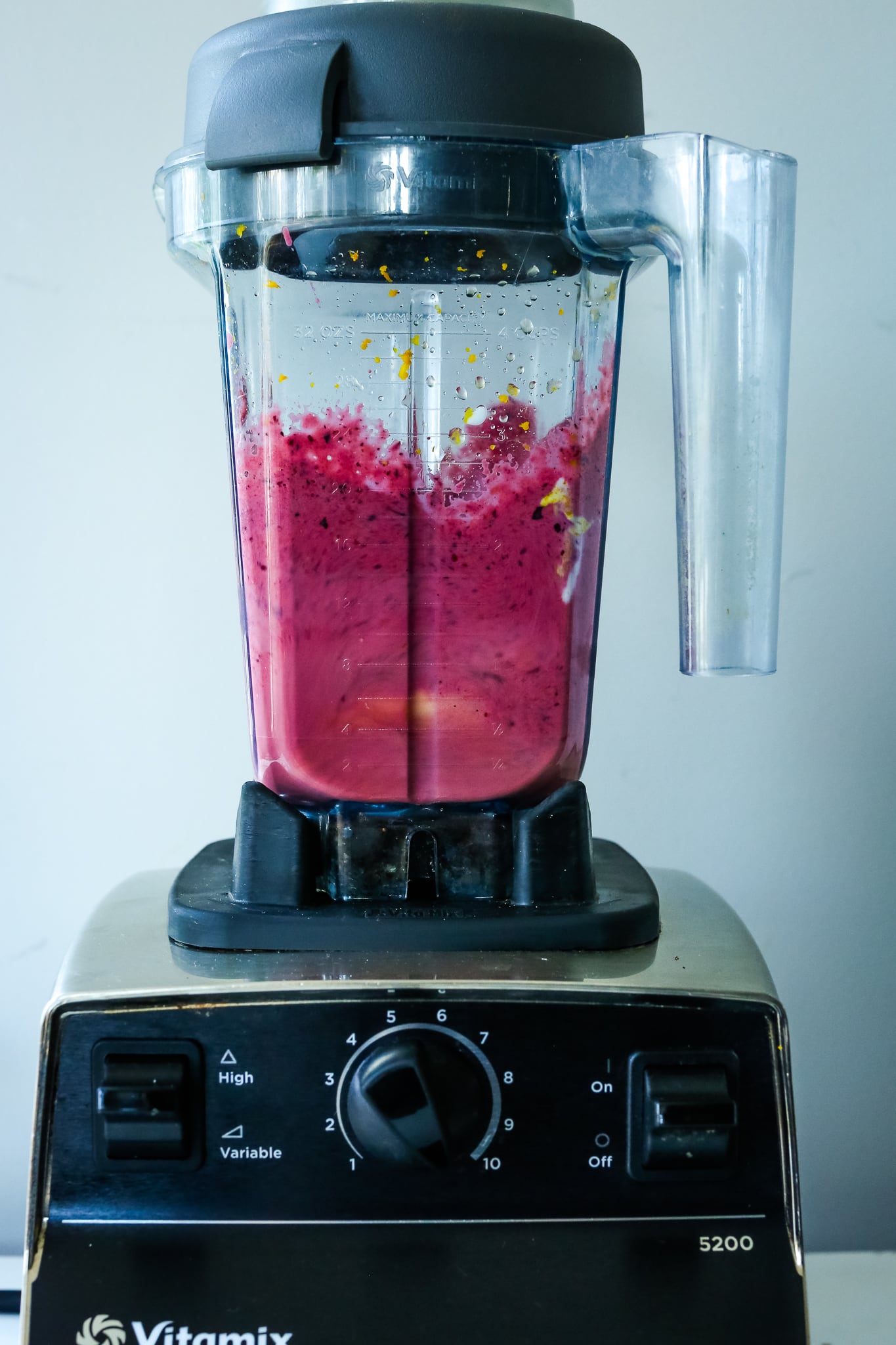 cranberry smoothie blended in a blender