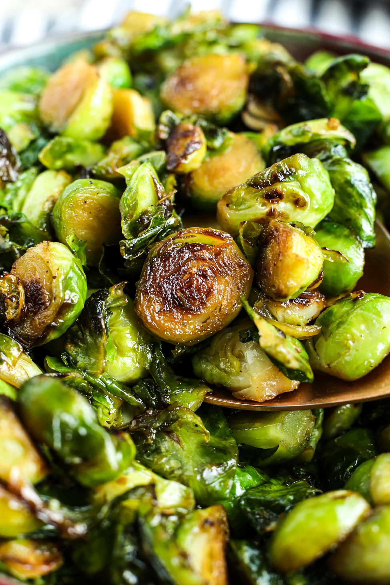 Maple Brussels Sprouts up close