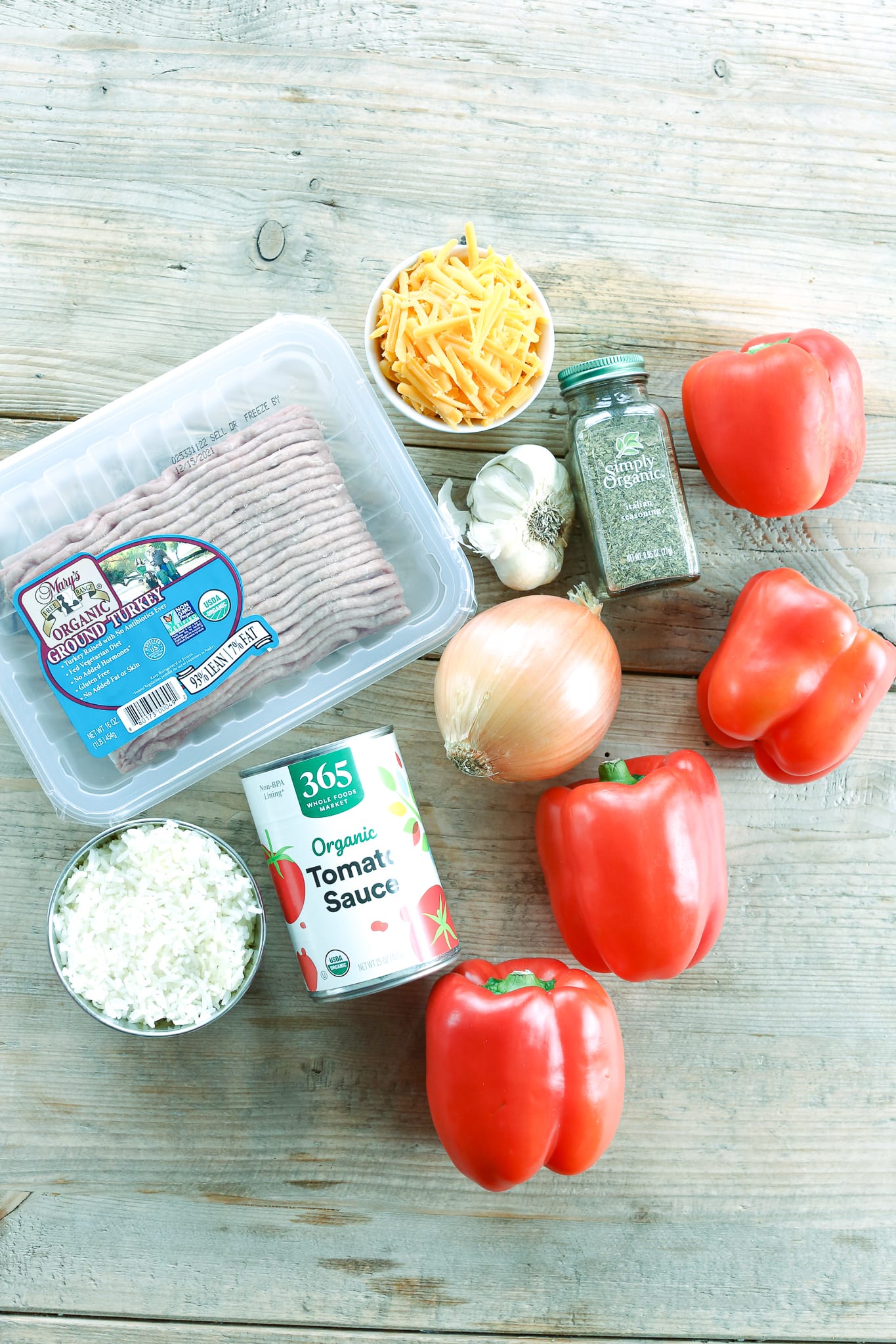 Stuffed Peppers with ground turkey recipe ingredients