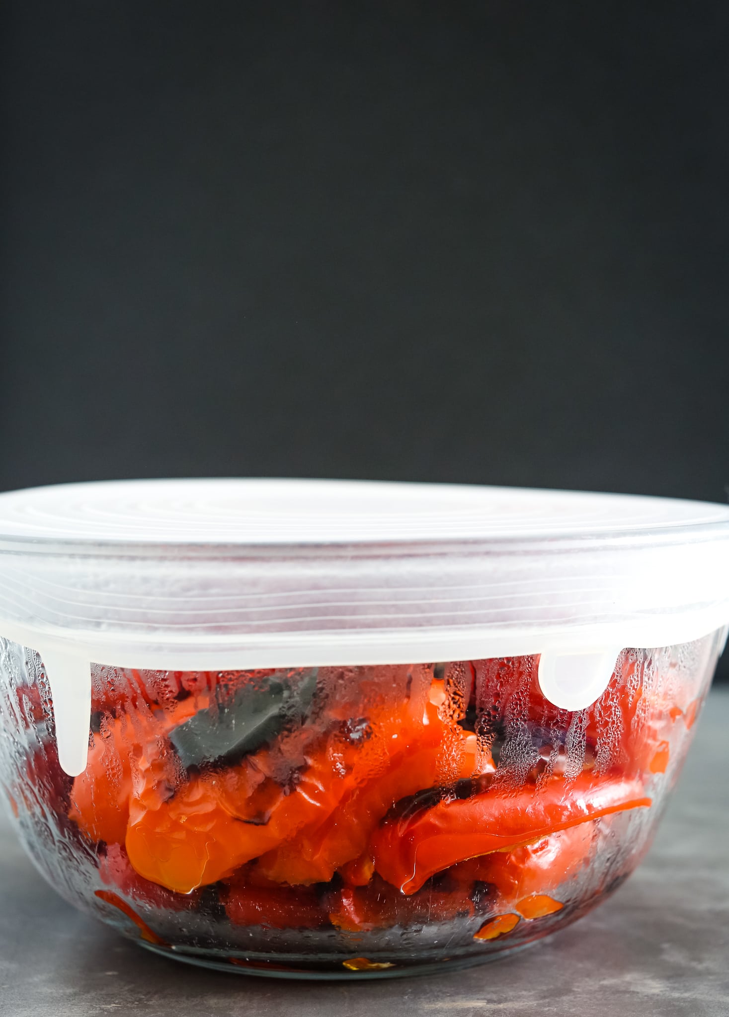 roasted peppers in a bowl