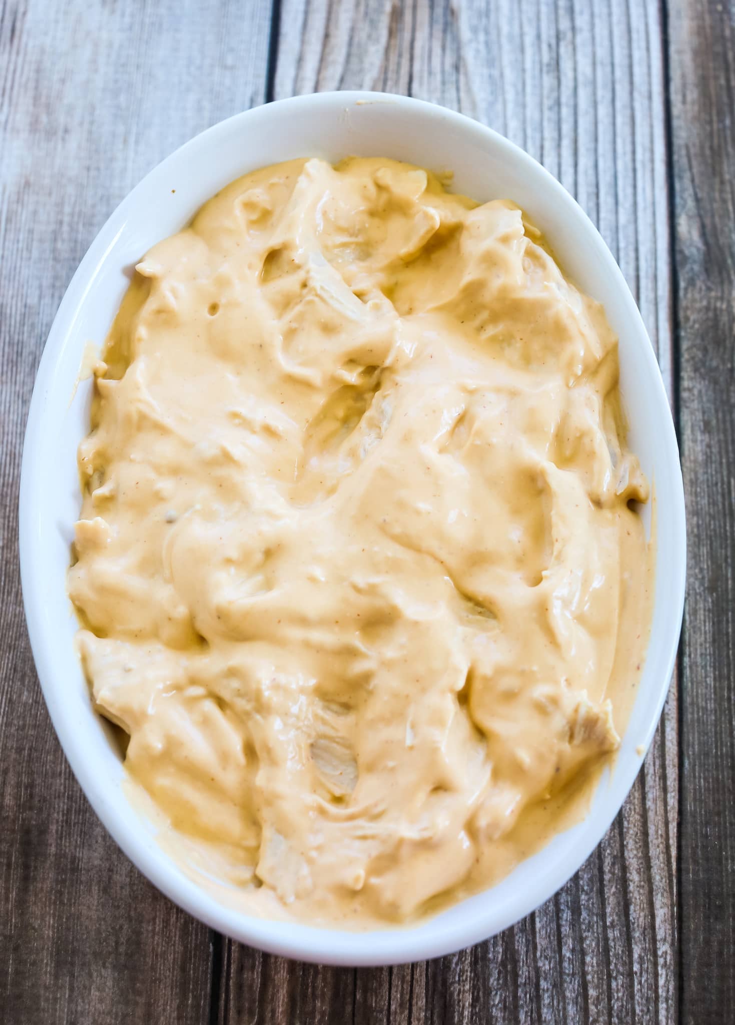 creamy dip before baking