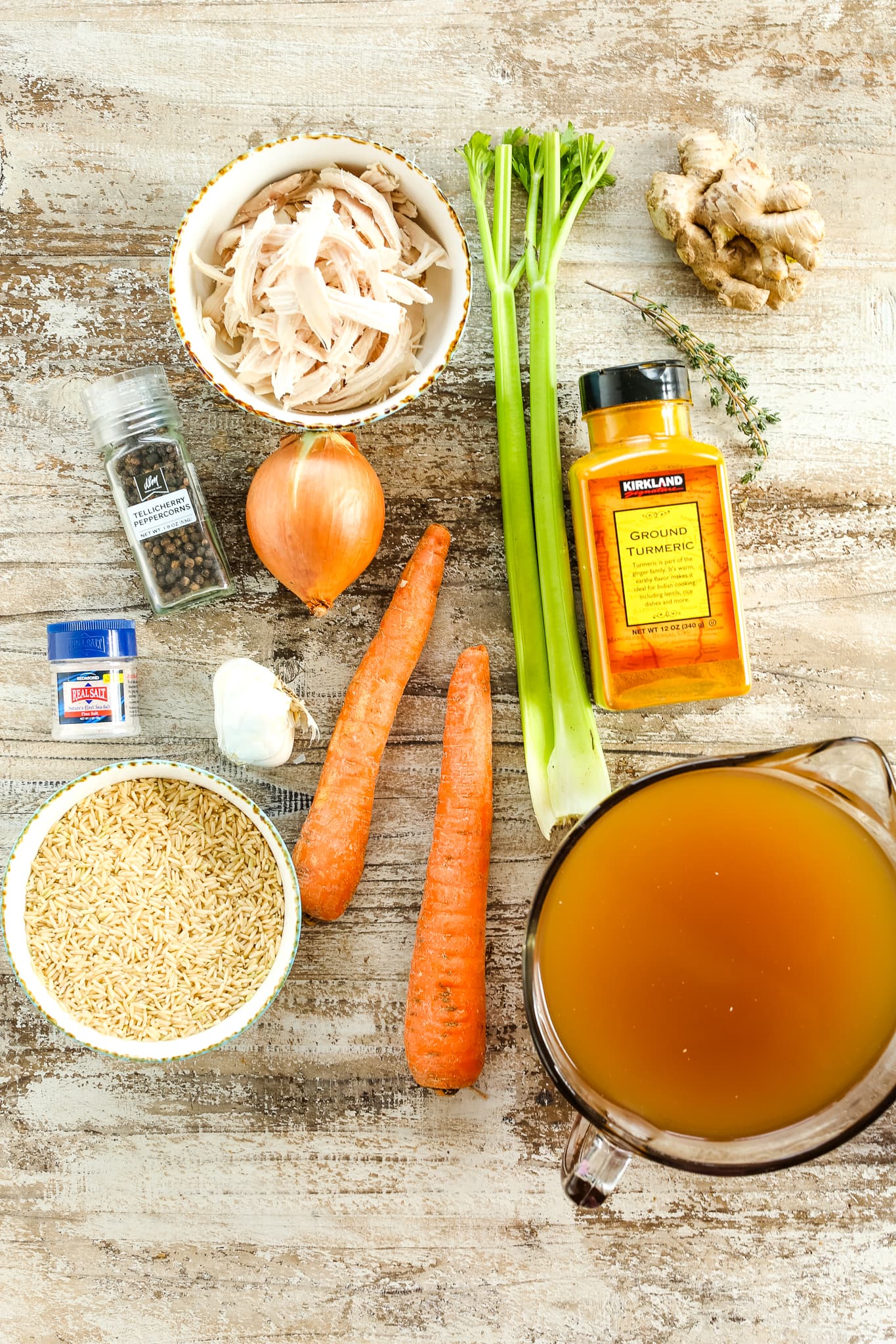ingredients for Chicken Rice Soup recipe