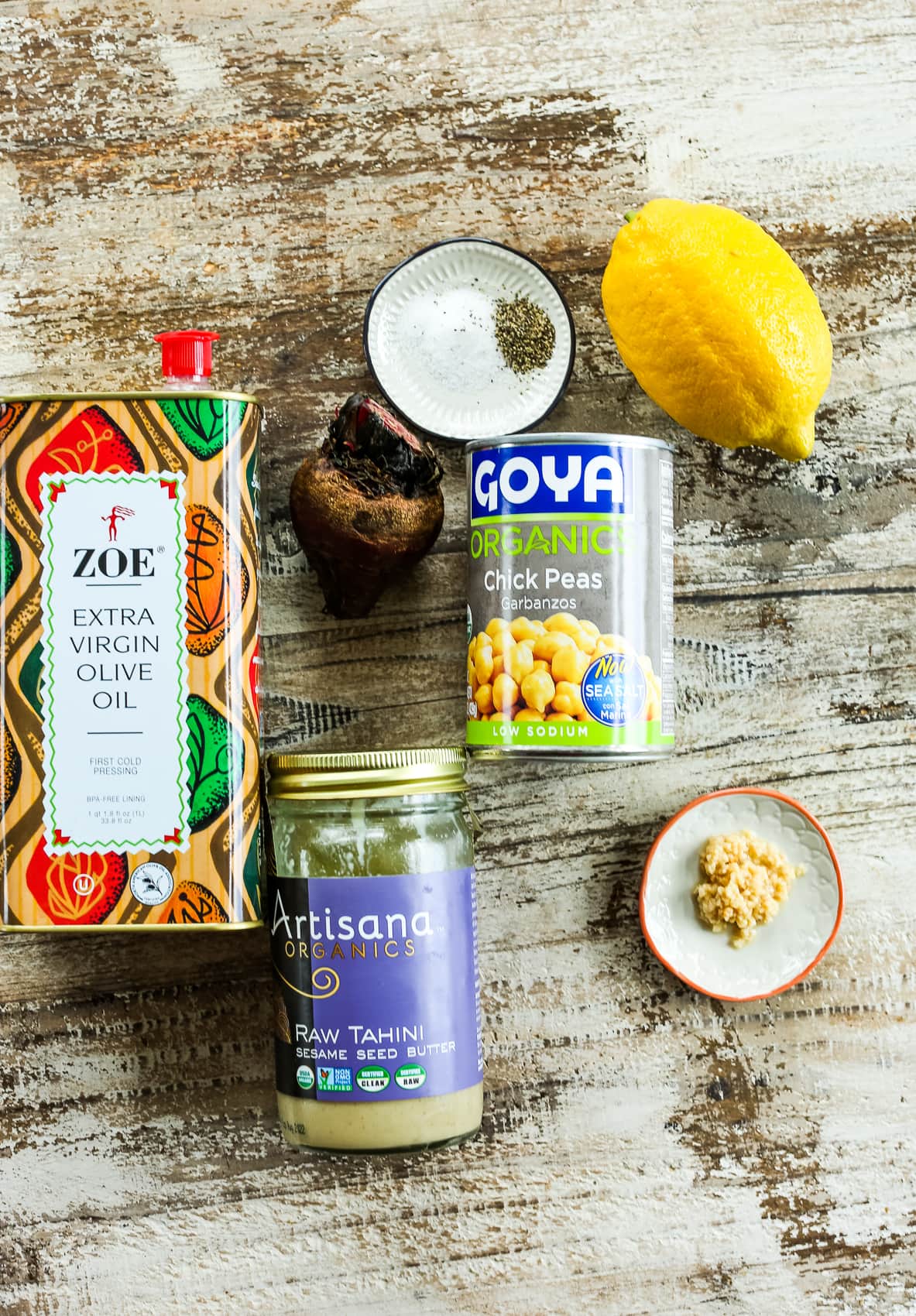 ingredients for beetroot hummus