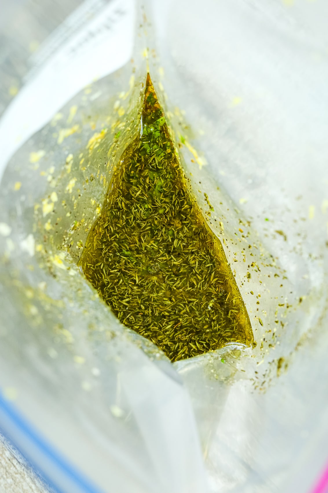 healthy chicken marinade in a plastic bag