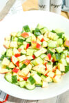 overhead shot of apple cucumber salad recipe