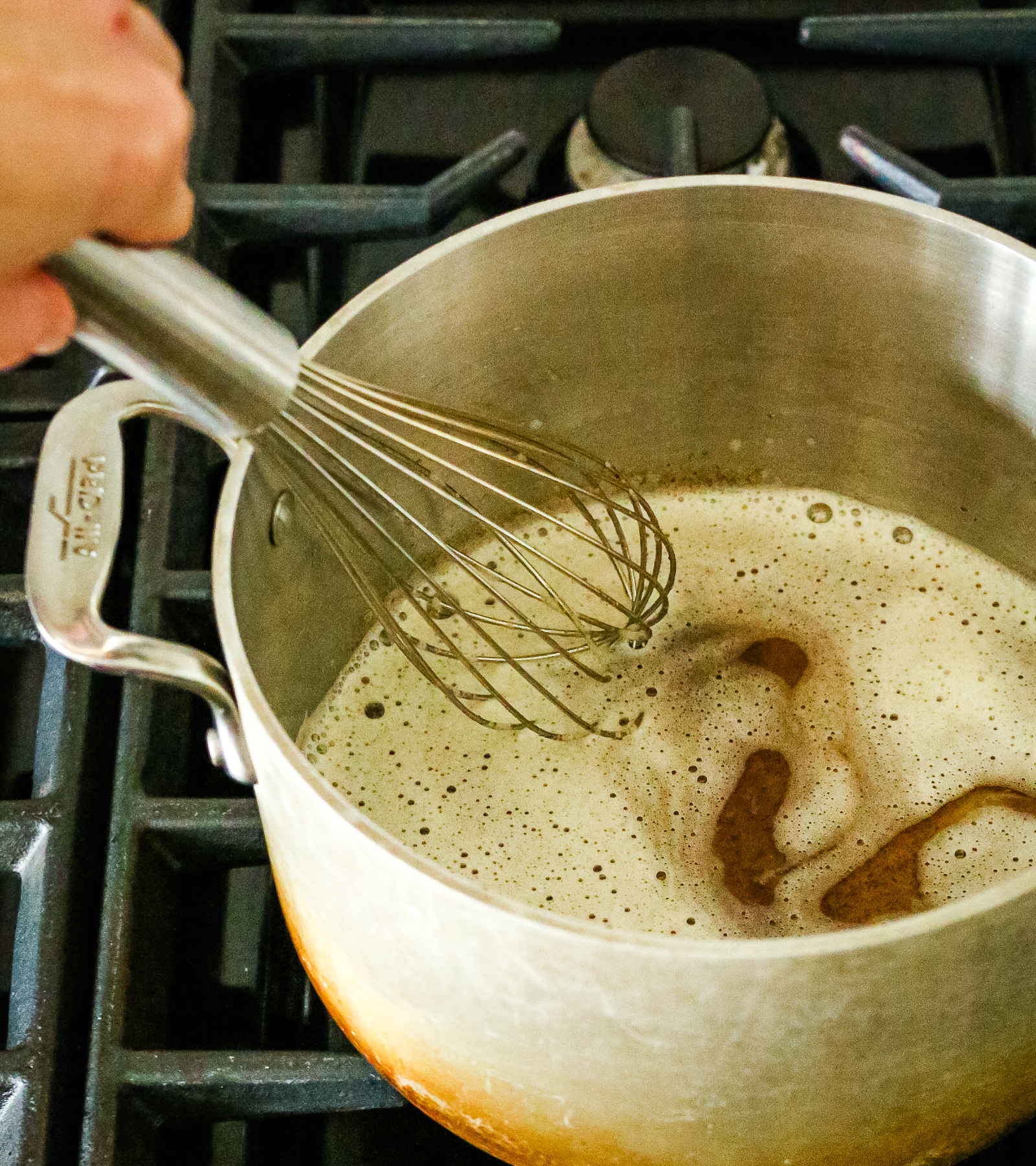 brown butter in a saucepan on the stove