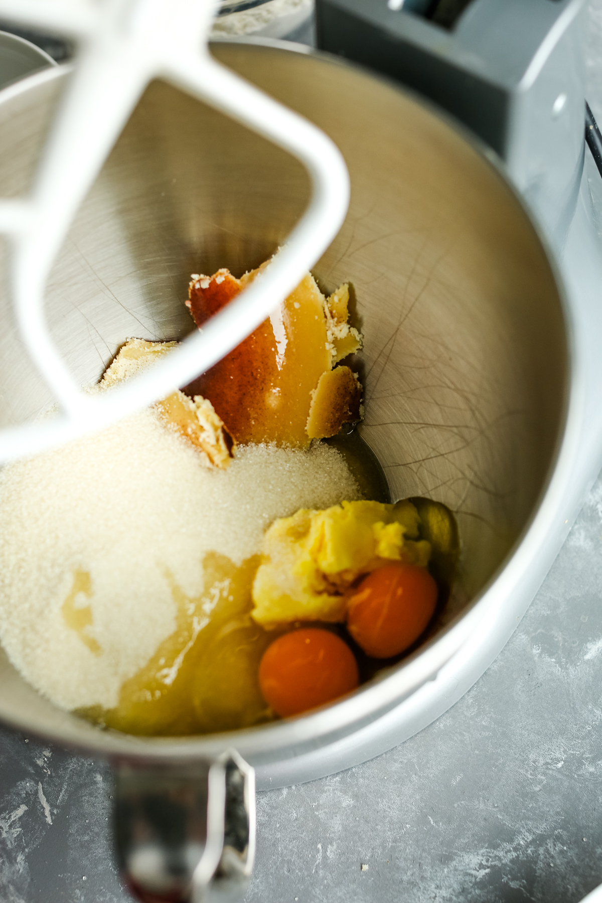 ingredients in a stand mixer