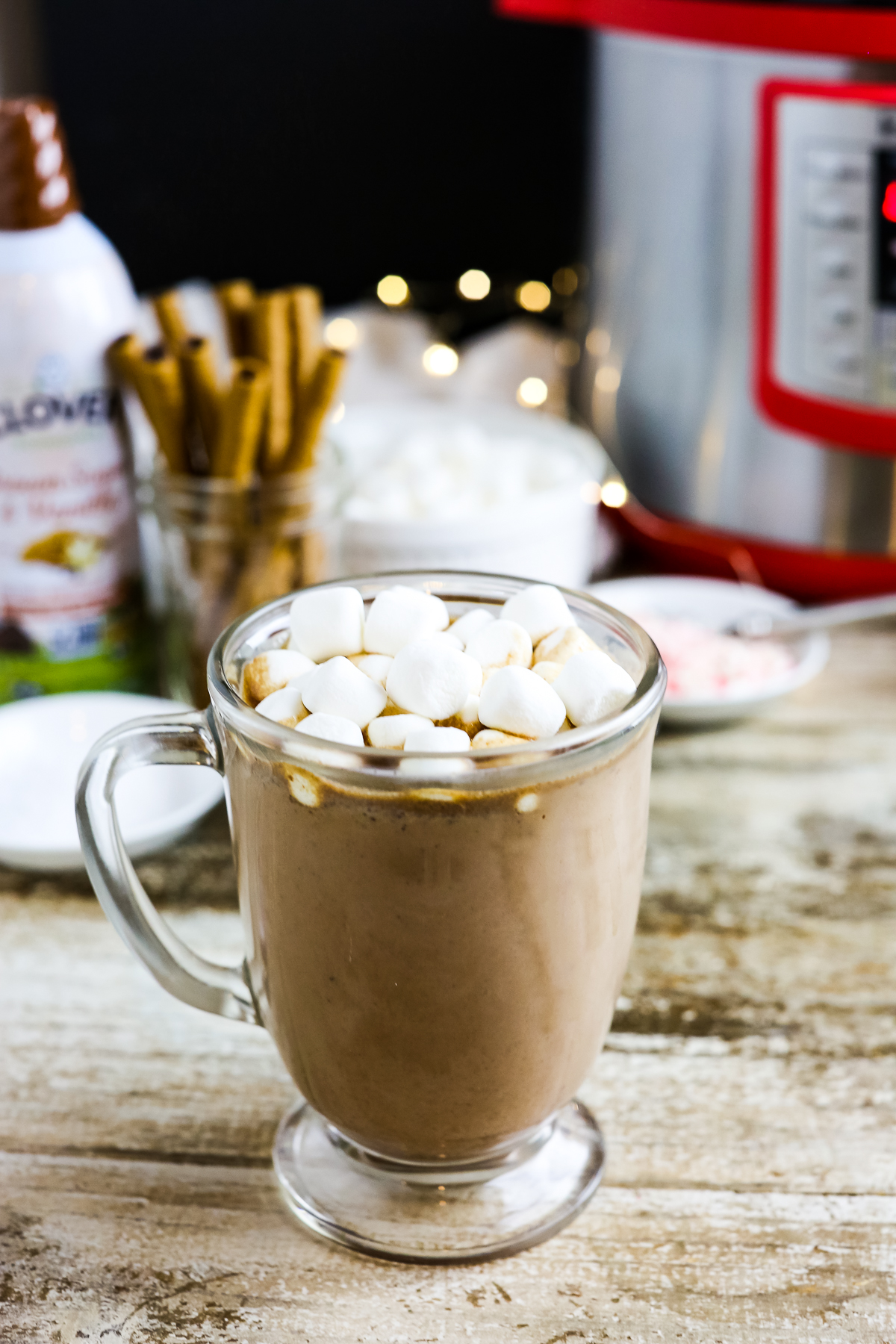 Crock Pot Hot chocolate with marshmallows