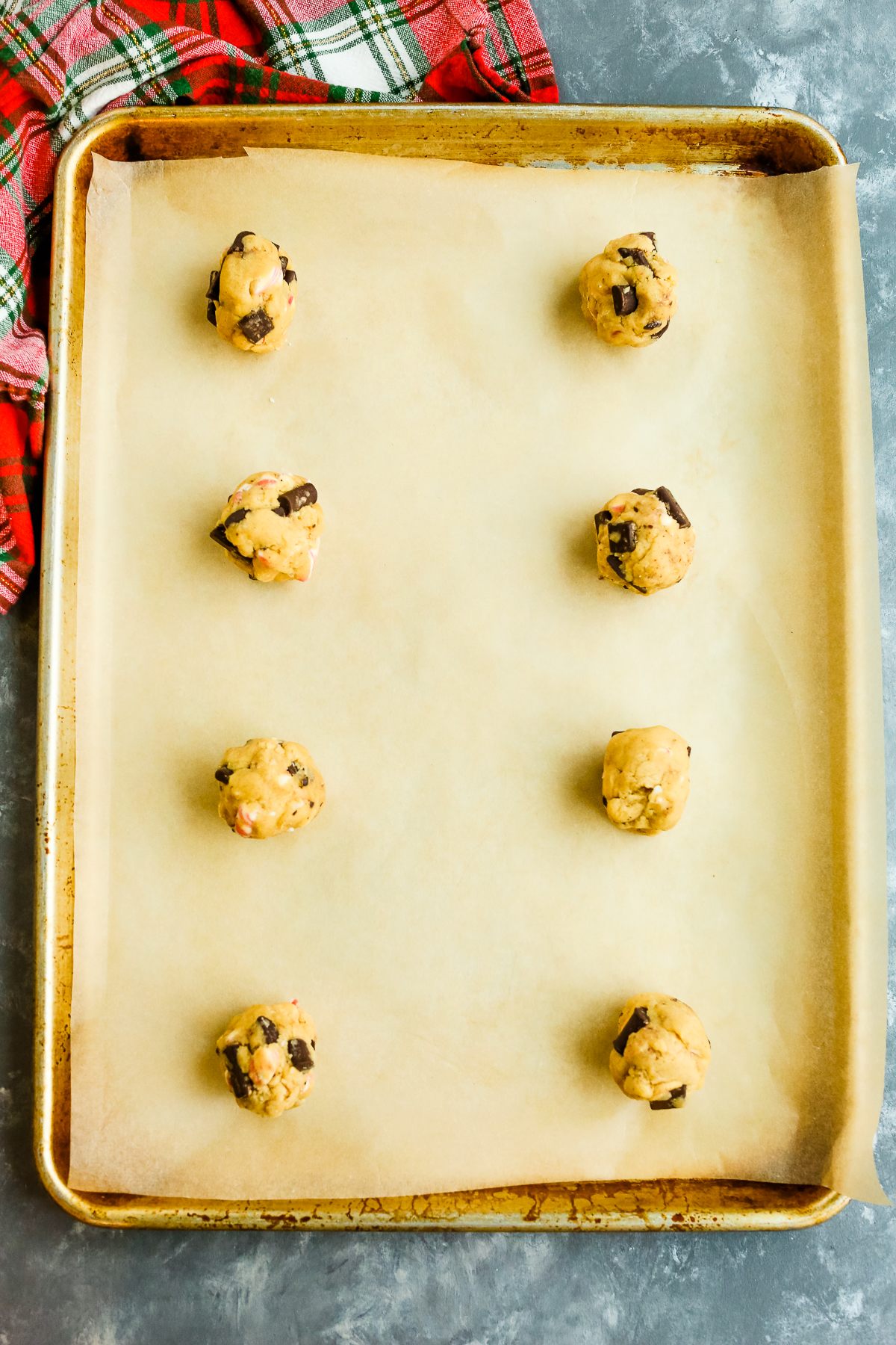 cookie dough on a baking sheet
