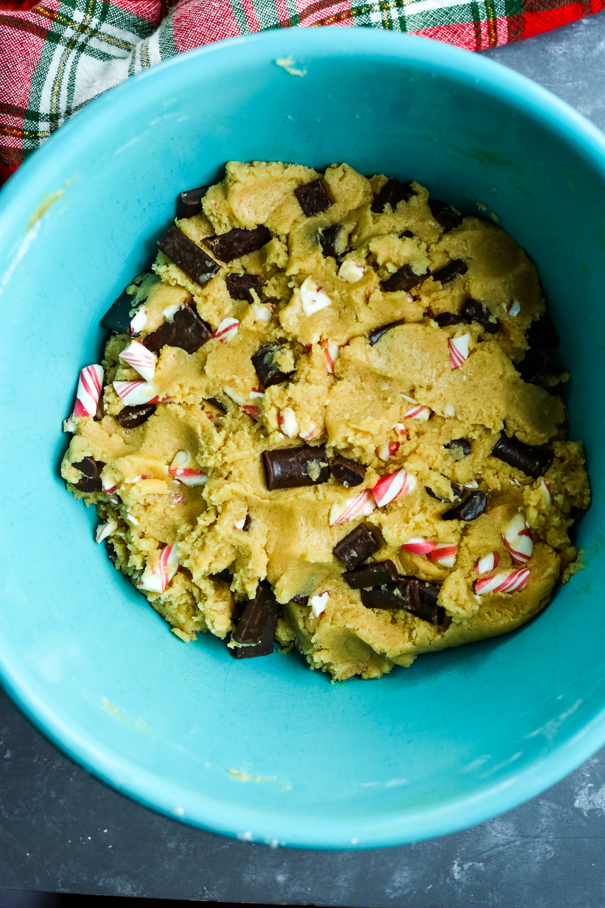 Peppermint Chocolate Chip Cookies dough