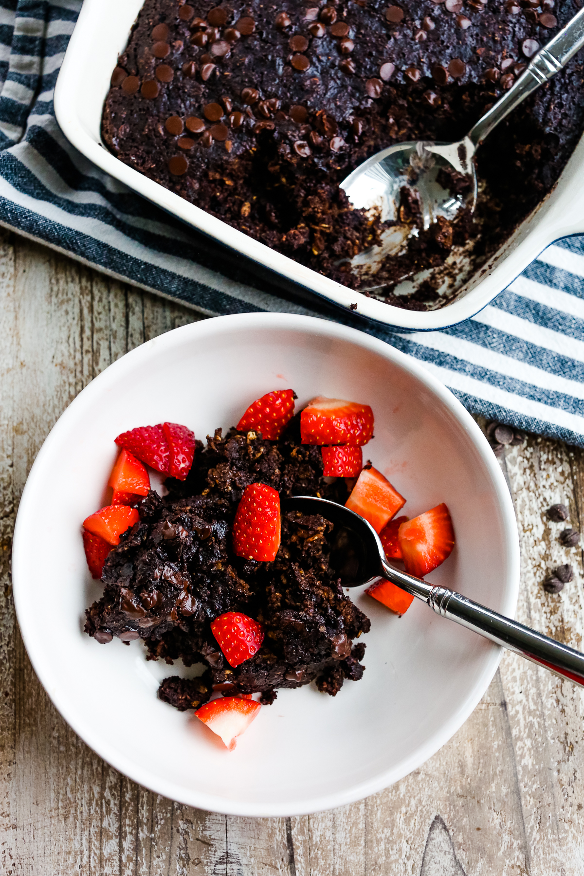 A serving of Chocolate Baked Oats