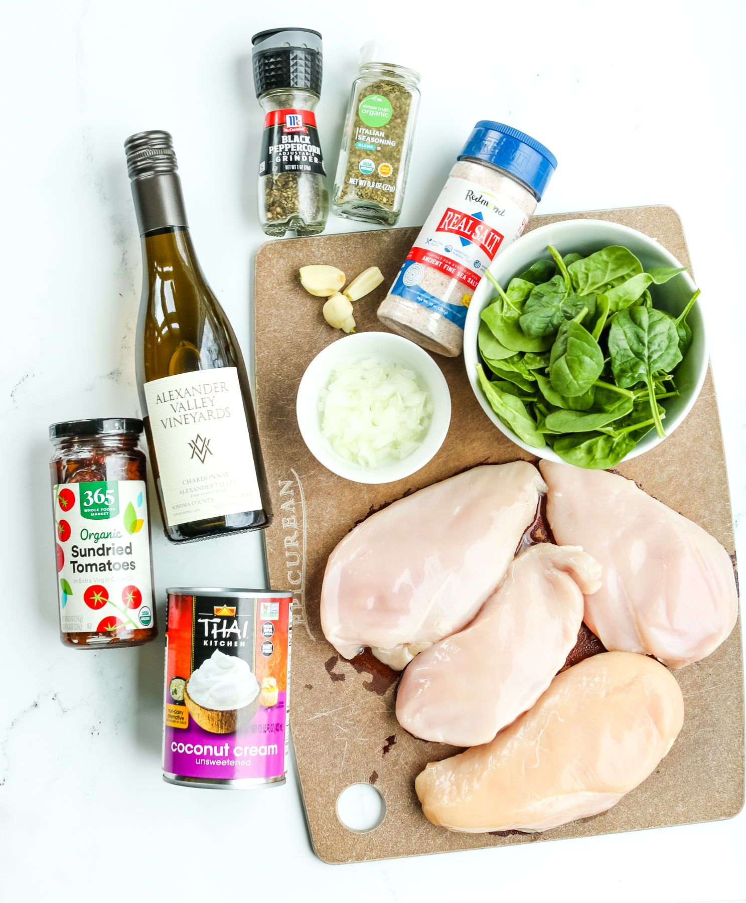 recipe ingredients overhead shot