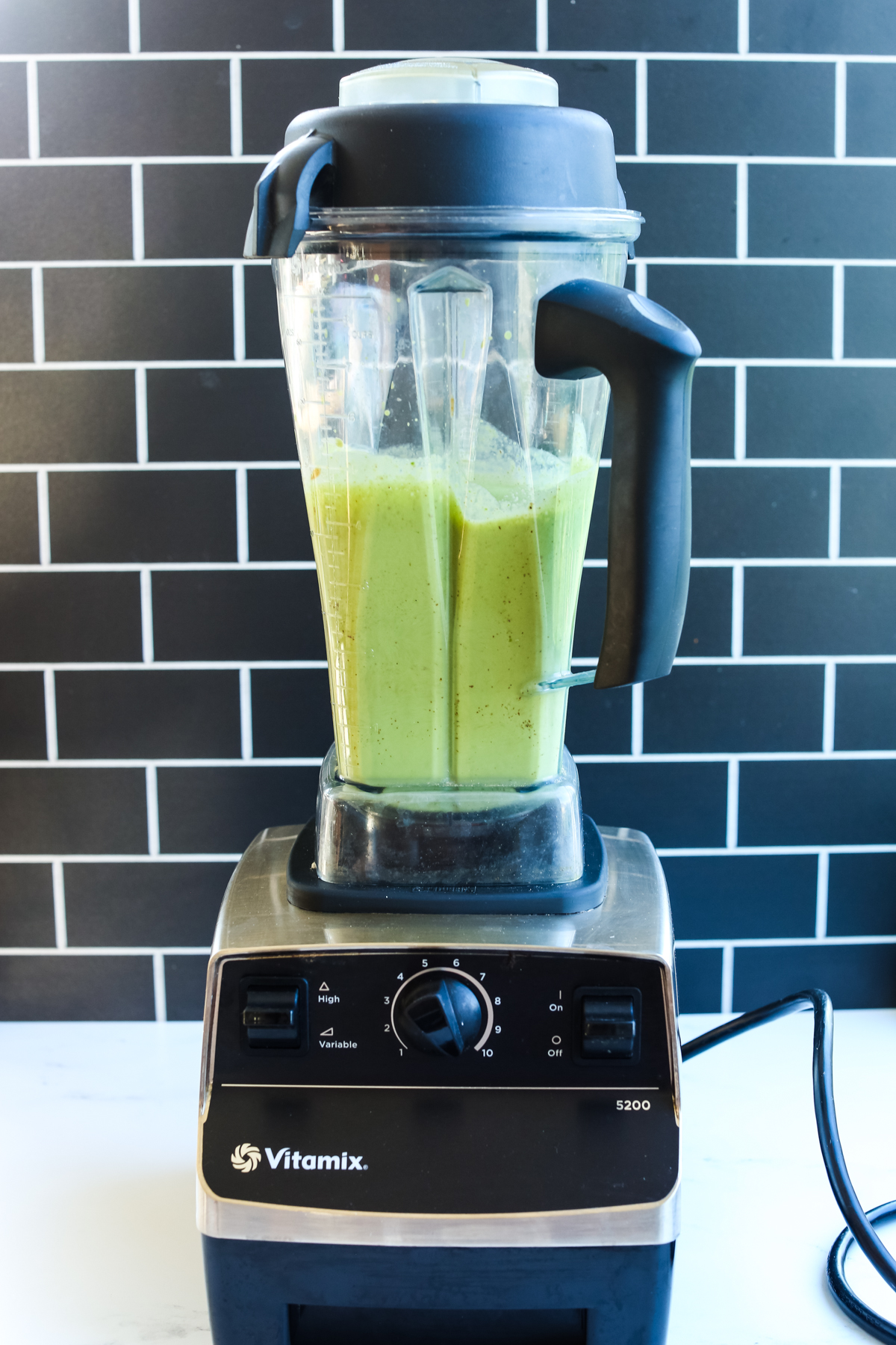 green smoothie in blender