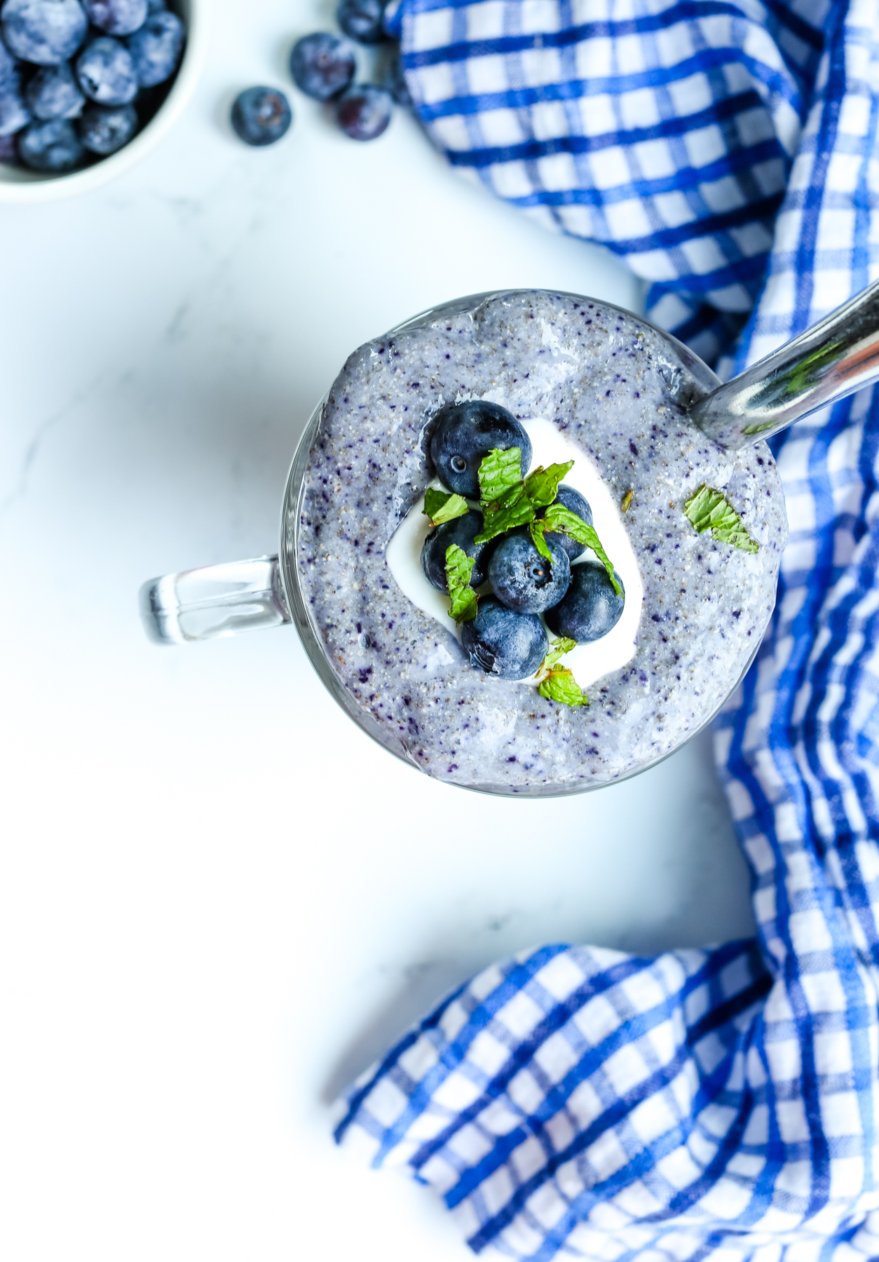 overhead shot of Blueberry Chia Pudding recipe